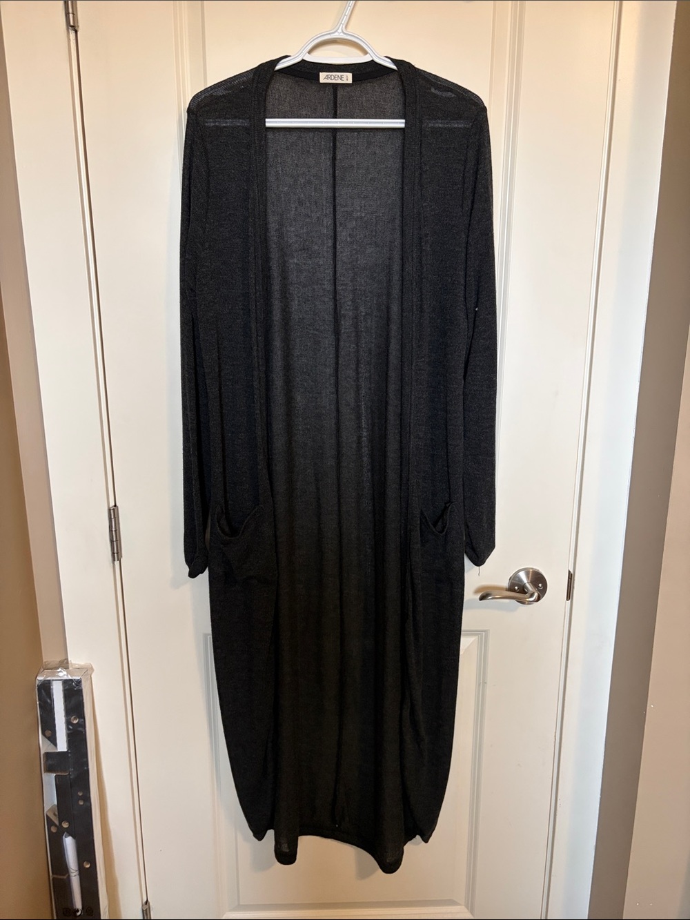 Ardene Long Open-Front Black Lightweight Cardigan